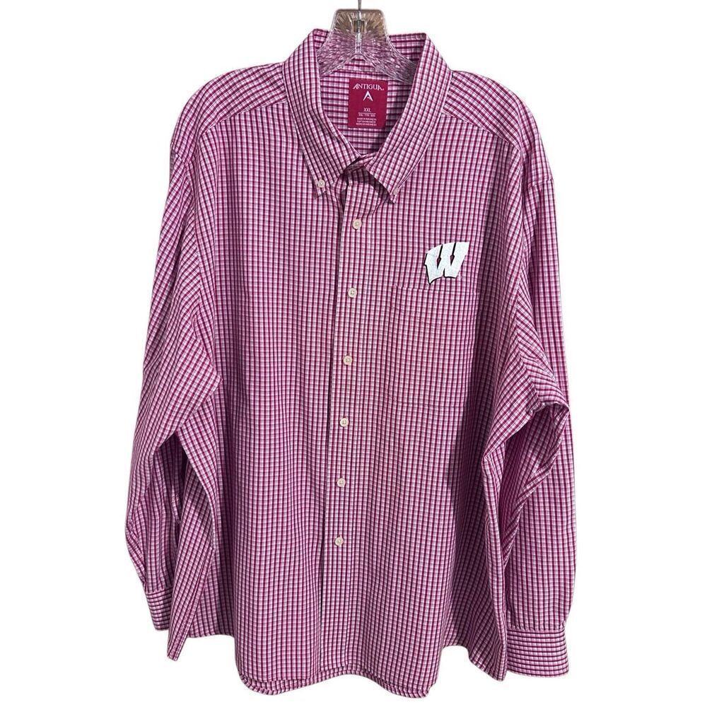Antigua Red Men’s Wisconsin Badgers Long Sleeve Button-Down Shirt Size 2XL